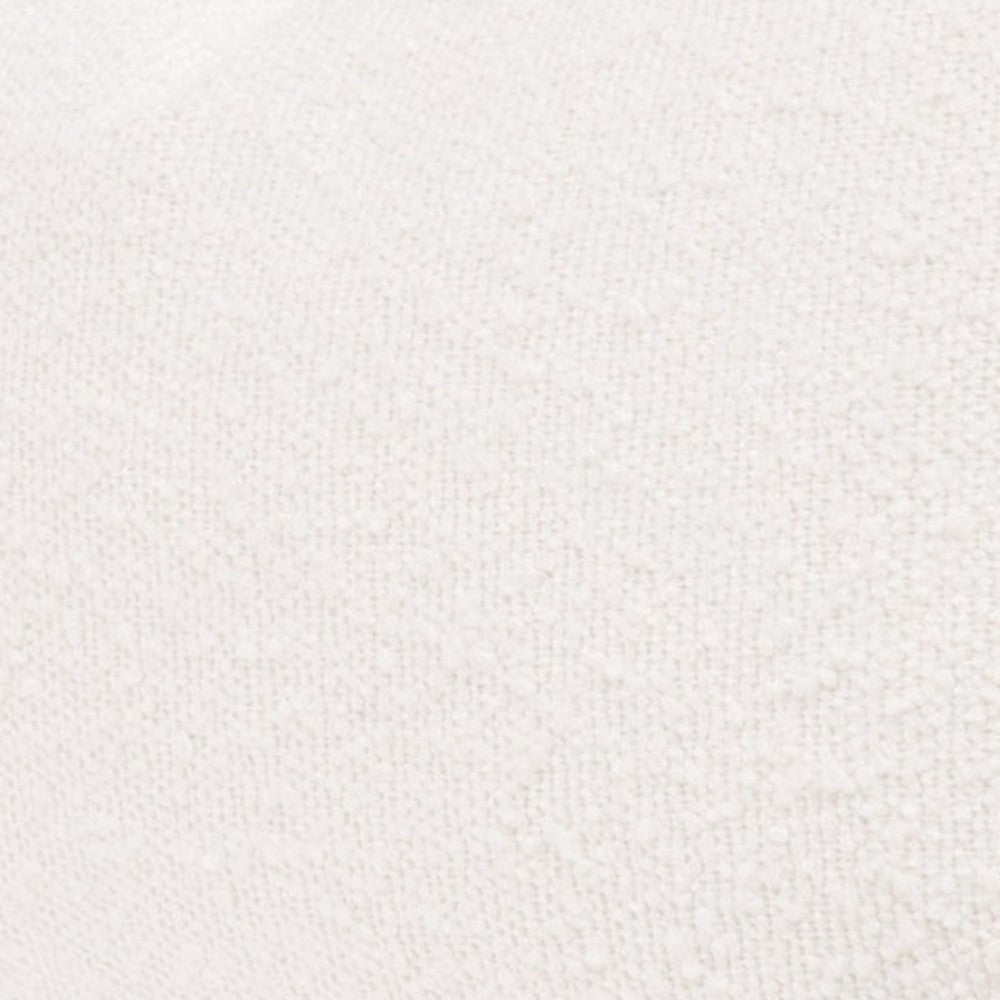 Bera 20 Inch Set of 2 Lumbar Pillows Brown Leather Piping White Boucle By Casagear Home BM308549