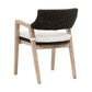 Uto 22 Inch Dining Outdoor Armchair, Black Rattan, White Olefin Upholstery By Casagear Home