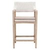 Uto 28 Inch Outdoor Counter Stool Chair White Rattan Woven Light Gray By Casagear Home BM308553