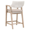 Uto 28 Inch Outdoor Counter Stool Chair White Rattan Woven Light Gray By Casagear Home BM308553