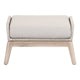 29 Inch Outdoor Footstool Polyolefin Rope White Olefin Upholstery Gray By Casagear Home BM308556