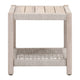 Xim 21 Inch Square Outdoor End Table White Rope Shelf and Edges Gray Wood By Casagear Home BM308557