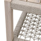 Xim 21 Inch Square Outdoor End Table, White Rope Shelf and Edges, Gray Wood By Casagear Home