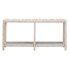 Xim 63 Inch Outdoor Console Table White Rope Shelf and Edges Gray Wood By Casagear Home BM308558