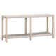 Xim 63 Inch Outdoor Console Table White Rope Shelf and Edges Gray Wood By Casagear Home BM308558