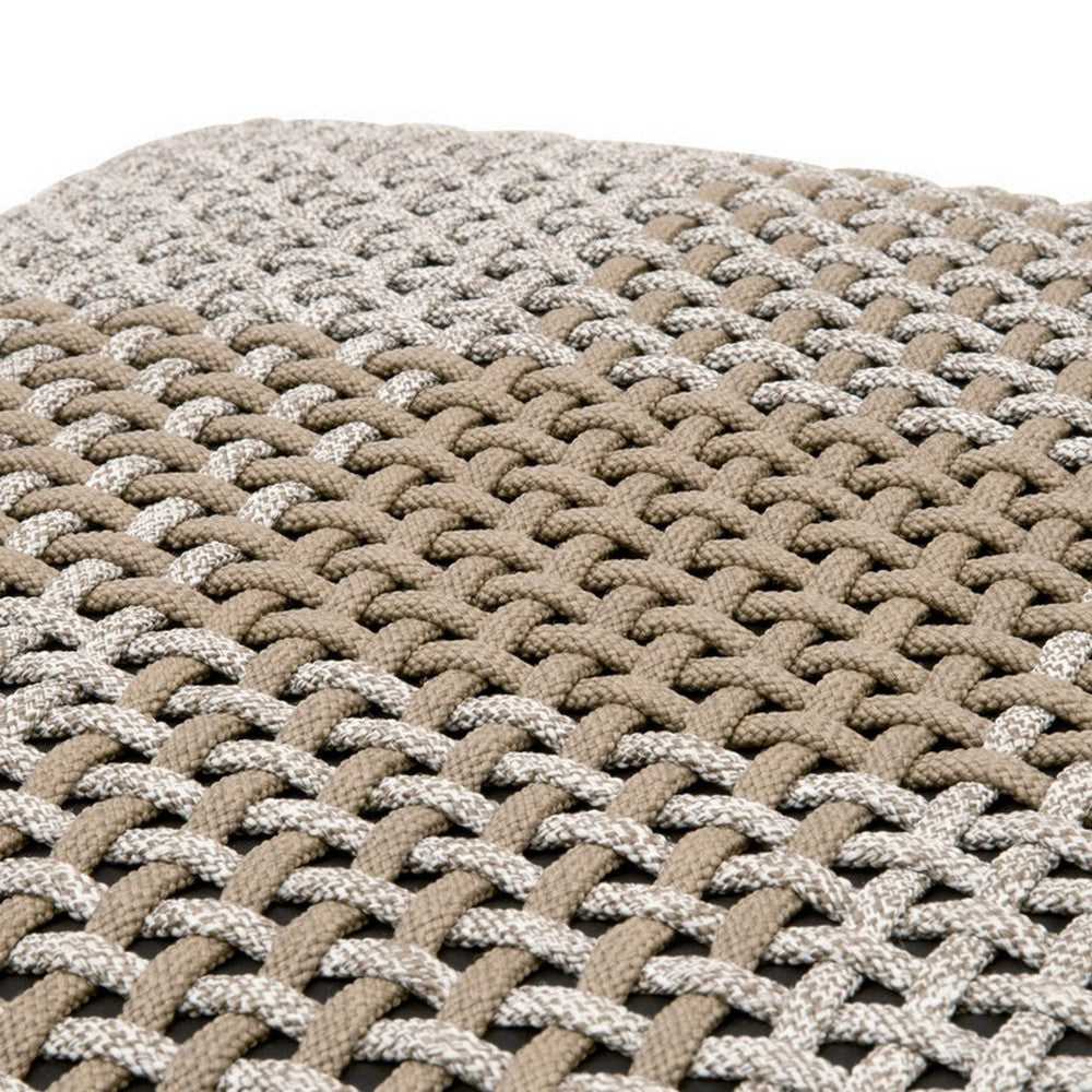 Huma 18 Inch Indoor Outdoor Accent Cube Taupe Gray Rope Woven Upholstery By Casagear Home BM308560