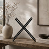 12 Inch Sculpture, 2 Metal Rectangles, Entwined Metal Structures, Black By Casagear Home
