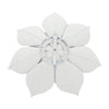 Sall 19 Inch Wall Decor Blooming Lotus Design White and Gold Metal Finish By Casagear Home BM308565