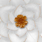 Sall 19 Inch Wall Decor Blooming Lotus Design White and Gold Metal Finish By Casagear Home BM308565