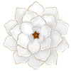 Sall 20 Inch Wall Decor, Multi Layer Flower, White and Gold Metal Finish By Casagear Home