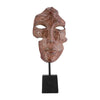 21 Inch Sculpture, Partial Face, Black Base, Brick Patina Metal Finish By Casagear Home