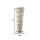 App 15 Inch Vase, Modern Rugged Design, Metal Ivory Finish, Round Base By Casagear Home