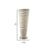 App 15 Inch Vase, Modern Rugged Design, Metal Ivory Finish, Round Base By Casagear Home