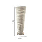 App 18 Inch Vase, Modern Rugged Design, Metal Ivory Finish, Round Base By Casagear Home