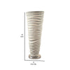 App 18 Inch Vase, Modern Rugged Design, Metal Ivory Finish, Round Base By Casagear Home