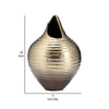 Olu 16 Inch Vase Shell Design Asymmetrical Ingress Gold Metal Accent By Casagear Home BM308576