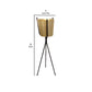 32 Inch Planter Sleek Tripod Legs Modern Style Gold and Black Iron By Casagear Home BM308582