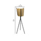 32 Inch Planter Sleek Tripod Legs Modern Style Gold and Black Iron By Casagear Home BM308582