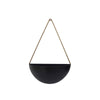 16 18 Inch Wall Planters Set of 2 Half Moon Shape Gold and Black Metal By Casagear Home BM308589