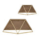 Decor Wall Shelf Set of 2 Hexagonal Gold Metal Frames Crisp White Wood By Casagear Home BM308592