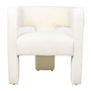 Aol 27 Inch Accent Chair Round Open Backrest Ivory Fabric Upholstery By Casagear Home BM308594