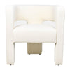 Aol 27 Inch Accent Chair Round Open Backrest Ivory Fabric Upholstery By Casagear Home BM308594