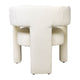 Aol 27 Inch Accent Chair Round Open Backrest Ivory Fabric Upholstery By Casagear Home BM308594