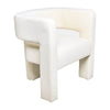 Aol 27 Inch Accent Chair Round Open Backrest Ivory Fabric Upholstery By Casagear Home BM308594