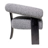 Wen 35 Inch Wishbone Chair Curved Back Cushioned Gray Fabric Black By Casagear Home BM308600