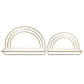 Xod 20 Inch Shelves, Set of 2, Rainbow Arch, Metal Frame, Gold and White By Casagear Home