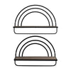 Xod 20 Inch Shelves, Set of 2, Rainbow Arch, Metal Frame, Black and Brown By Casagear Home