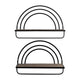 Xod 20 Inch Shelves, Set of 2, Rainbow Arch, Metal Frame, Black and Brown By Casagear Home