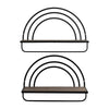 Xod 20 Inch Shelves, Set of 2, Rainbow Arch, Metal Frame, Black and Brown By Casagear Home