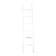76 Inch Decorative Ladder, White Wood, Transitional, Distressed Finish By Casagear Home