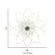 25 Inch Hanging Flower Wall Art with Textured White and Gold Leaves Blue By Casagear Home BM308608