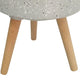 23 Inch Planter with Flared Tripod Legs Gray Terrazzo Natural Brown Wood By Casagear Home BM308615
