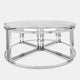 40 Inch Coffee and 4 Nesting End Tables Set Glass Top Silver Metal By Casagear Home BM308625