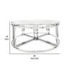 40 Inch Coffee and 4 Nesting End Tables Set Glass Top Silver Metal By Casagear Home BM308625