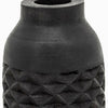 Yuka 12 Inch Vase, Bottle Shape, Embossed Diamond Patterns, Stained Black By Casagear Home