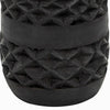 Yuka 12 Inch Vase, Bottle Shape, Embossed Diamond Patterns, Stained Black By Casagear Home