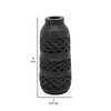 Yuka 12 Inch Vase, Bottle Shape, Embossed Diamond Patterns, Stained Black By Casagear Home