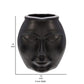 14 Inch Vase, Facial Structure, Modernistic Round Black Aluminum Frame By Casagear Home