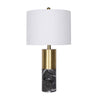 Tuyi 25 Inch Table Lamp Set of 2 Fabric Shade Dual Tone Gold and Black By Casagear Home BM308651