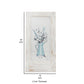 19 x 40 Inch Wall Art Tin Floral Vase Distressed Wood Ivory Beige Blue By Casagear Home BM308668