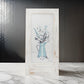 19 x 40 Inch Wall Art, Tin Floral Vase, Distressed Wood, Ivory, Beige, Blue By Casagear Home