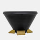 12 Inch Decorative Bowl Table Decor, Gold Metal Legs, Black Wood Bowl By Casagear Home
