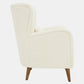 35 Inch Armchair Tufted Wingback Design Padded Ivory Boucle Upholstery By Casagear Home BM308687