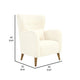 35 Inch Armchair Tufted Wingback Design Padded Ivory Boucle Upholstery By Casagear Home BM308687