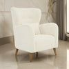 35 Inch Armchair Tufted Wingback Design Padded Ivory Boucle Upholstery By Casagear Home BM308687