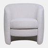 32 Inch Armchair Barrel Back Double Seat Cushion Ivory Boucle Upholstery By Casagear Home BM308688